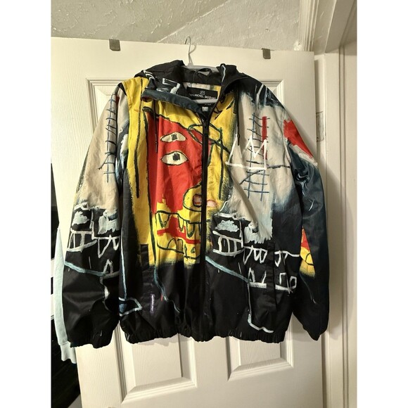 Sold Out JEAN-MICHEL BASQUIAT + MEMBERS ONLY Banana ART Print Rain JACKET Coat S - Picture 2 of 10